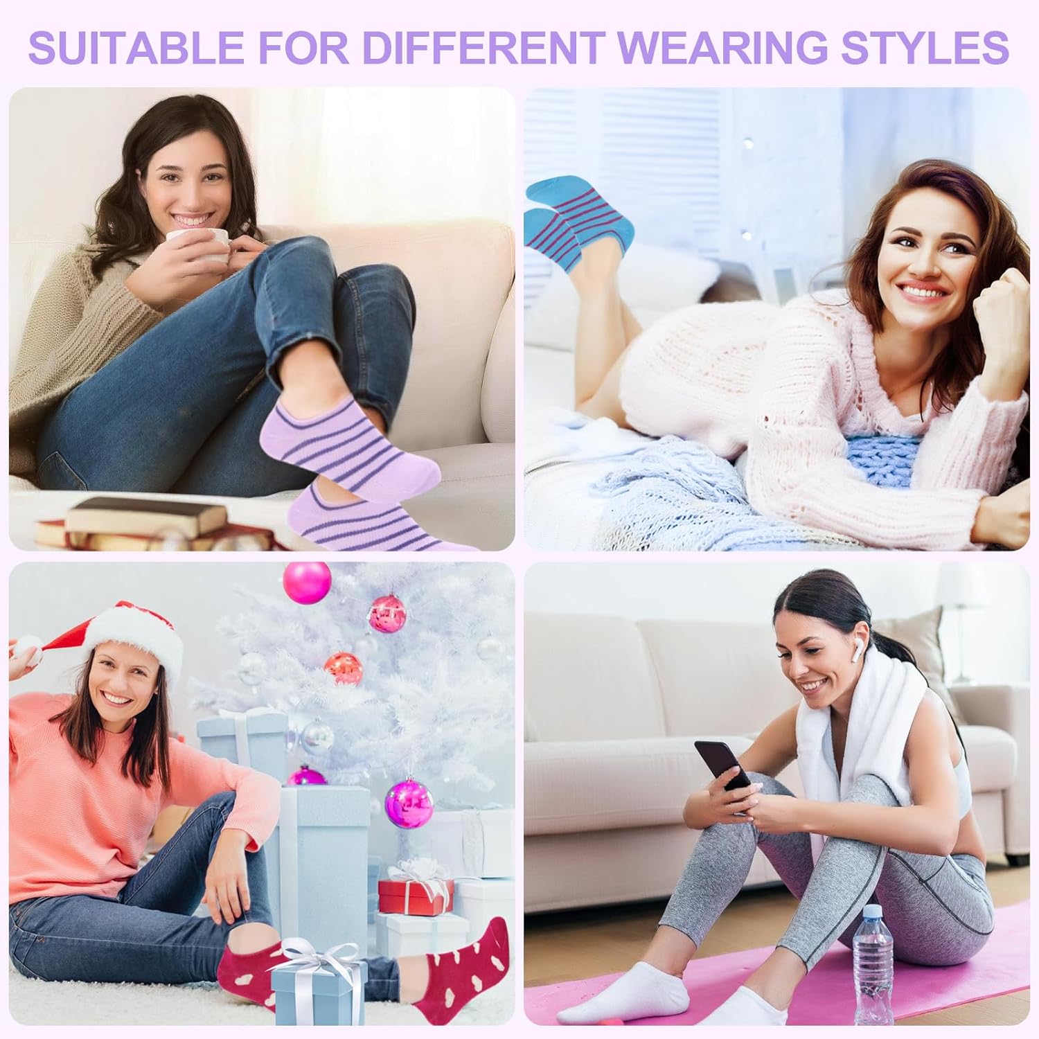 Sophproton 100 Pairs Womens Sample Socks Various Low Cut Ankle Socks Value Sock Bulk Pack for Women Teens Donations