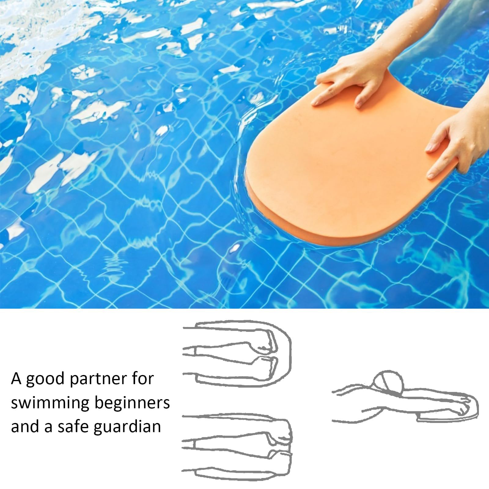 Tabla de Natación para Niños Tabla, Tabla de Natación para Niños a, Ayuda de Natación, Dibujos Animados de Ballenas, con Asa Perforada, Ayuda de Natación para Mejorar La Postura (Rosa)