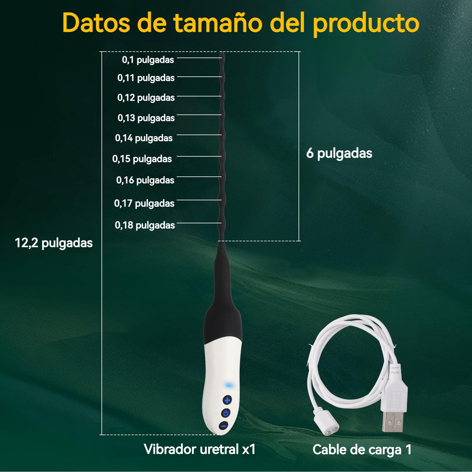 Dilatadores Uretrales Vibratorios para Hombres, Plug de Pene con Estimulación del Glande, 20 Modos de Pene, Dilatador para Principiantes, Juguete Eróticos Masturbación para Hombres y Parejas (Blanco)