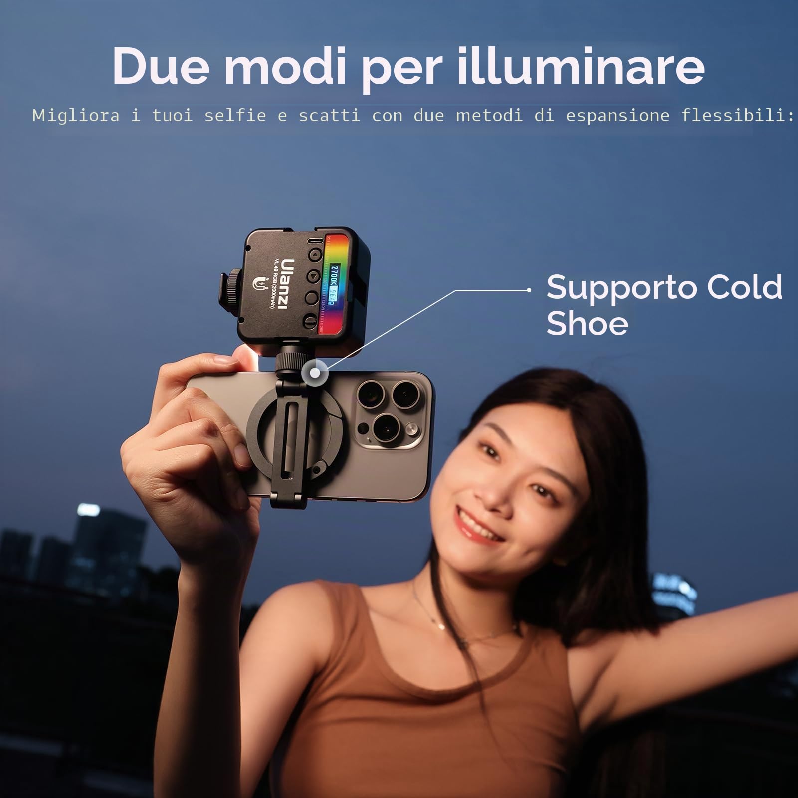 ULANZI MA07 Supporto magnetico per treppiede per telefono, supporto per telefono in alluminio con vite da 1/4", adattatore in metallo con scarpa fredda per fotocamera digitale, compatibile con iPhone