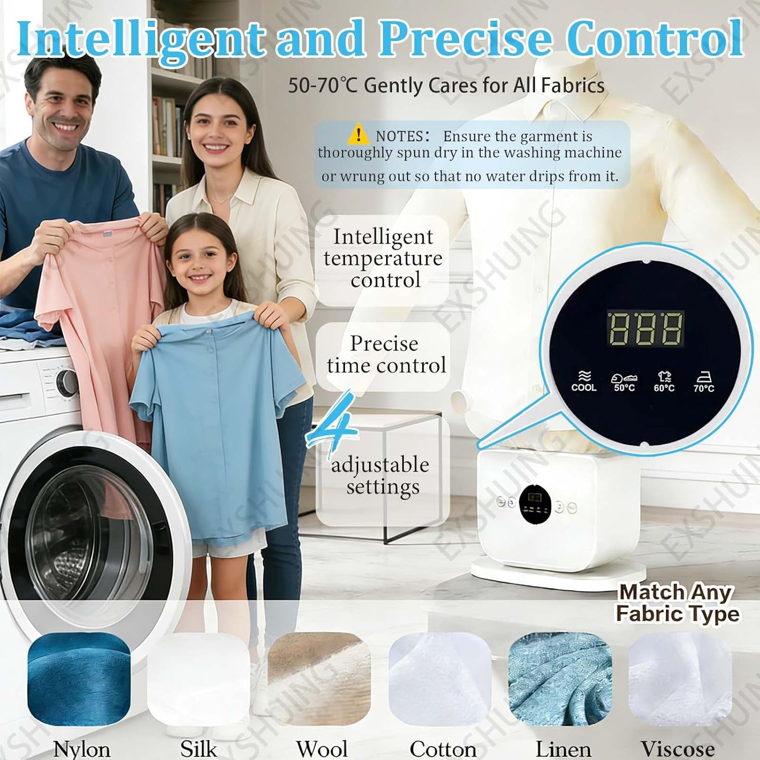 8 Minutes Quick Ironed Dry Steamer, Inflatable Garment Wrinkle Remover For Clothes, Garment Steamer & Dryer With 1400w Power, 50-70°C (122-158°F) Temp Control, Fits M-3xl, For Home Travel(A)