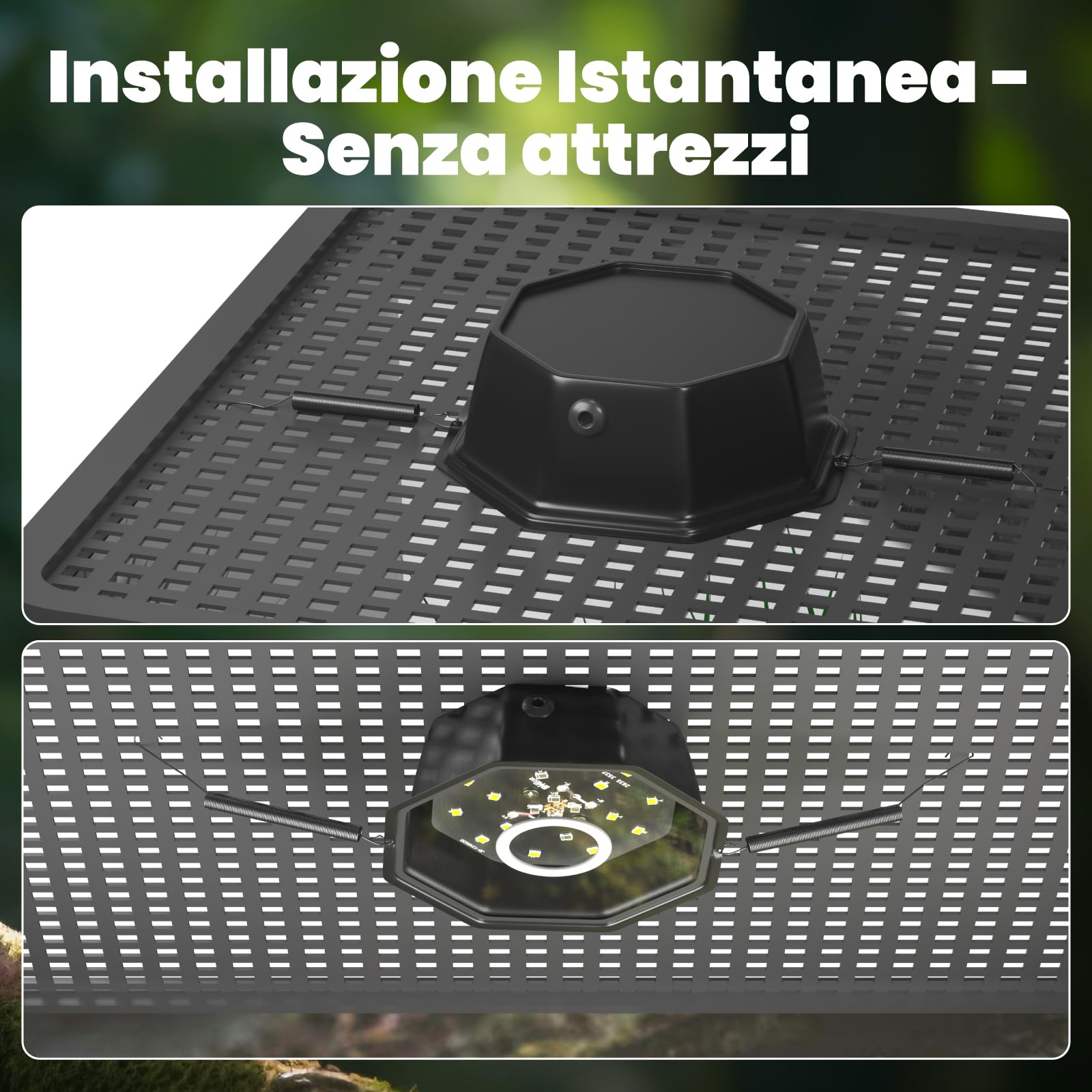 GlowUp Lampada per Uccelli UVB 2.4 10W, Luce LED a Spettro Completo per Uccelli con Cavo Resistente alla Masticazione, Dispositivo Ottagonale Dimmabile per Gabbia con Spina EU per Pappagalli
