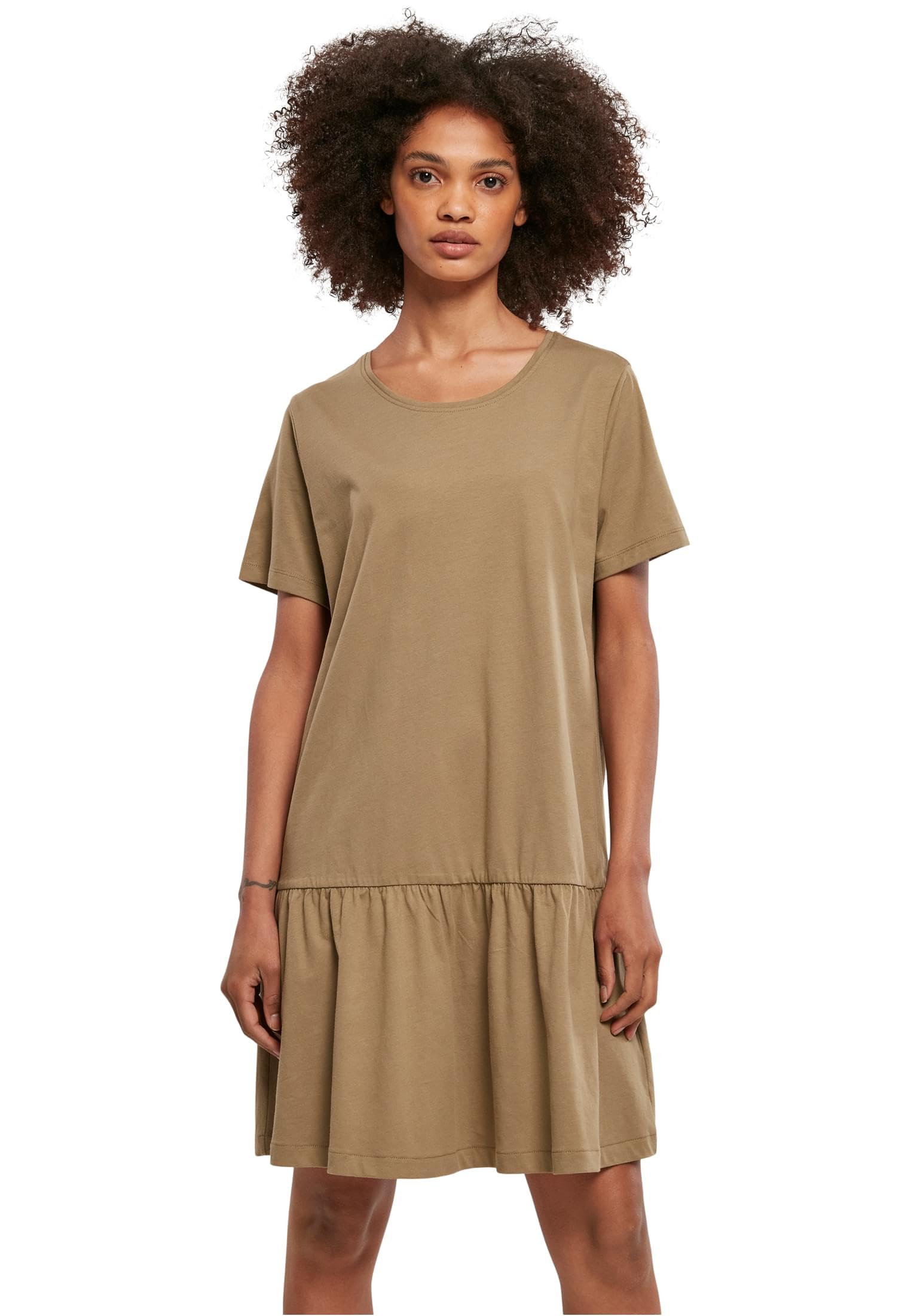 Urban Classics Women's Ladies Valance Tee Dress Dress, Khaki, S