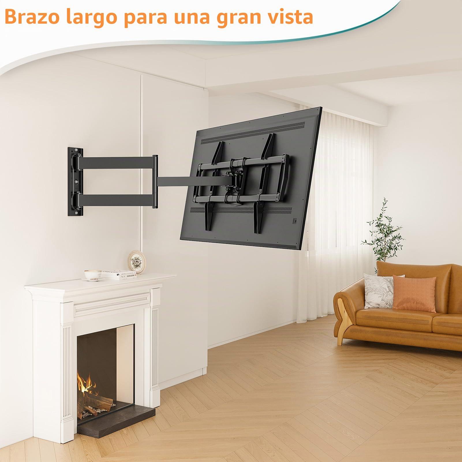 ELIVED Soporte de pared para TV, brazo de enlace extra largo de 813 mm para TV de 37-75 pulgadas | Soporte de pared inclinable, giratorio y giratorio TV Max. VESA 600 x 400 mm hasta 45 kg EV1036