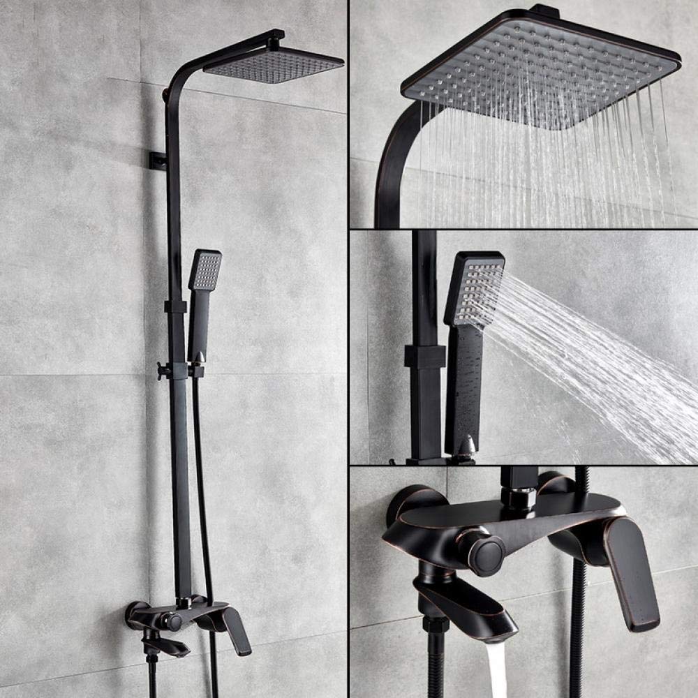 Ensemble de douche de baignoire bronze noir de 8 pouces avec mitigeur mural