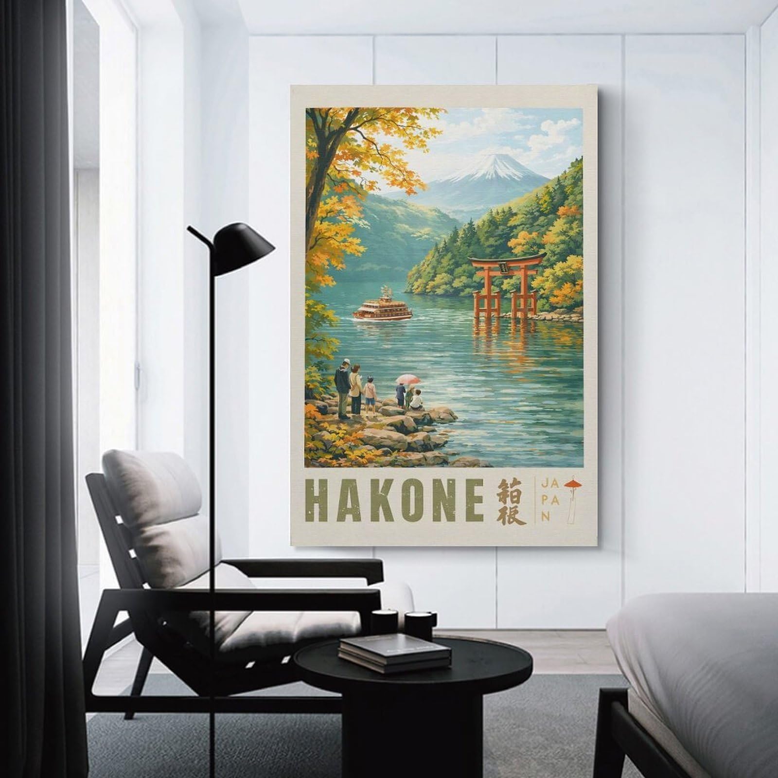 Junmoney Canvas Art Print Hakone Travel, 20x30inch(50x75cm), for Gallery Wall Layouts in Home Or Office, A Versatile Canvas Print for Layering