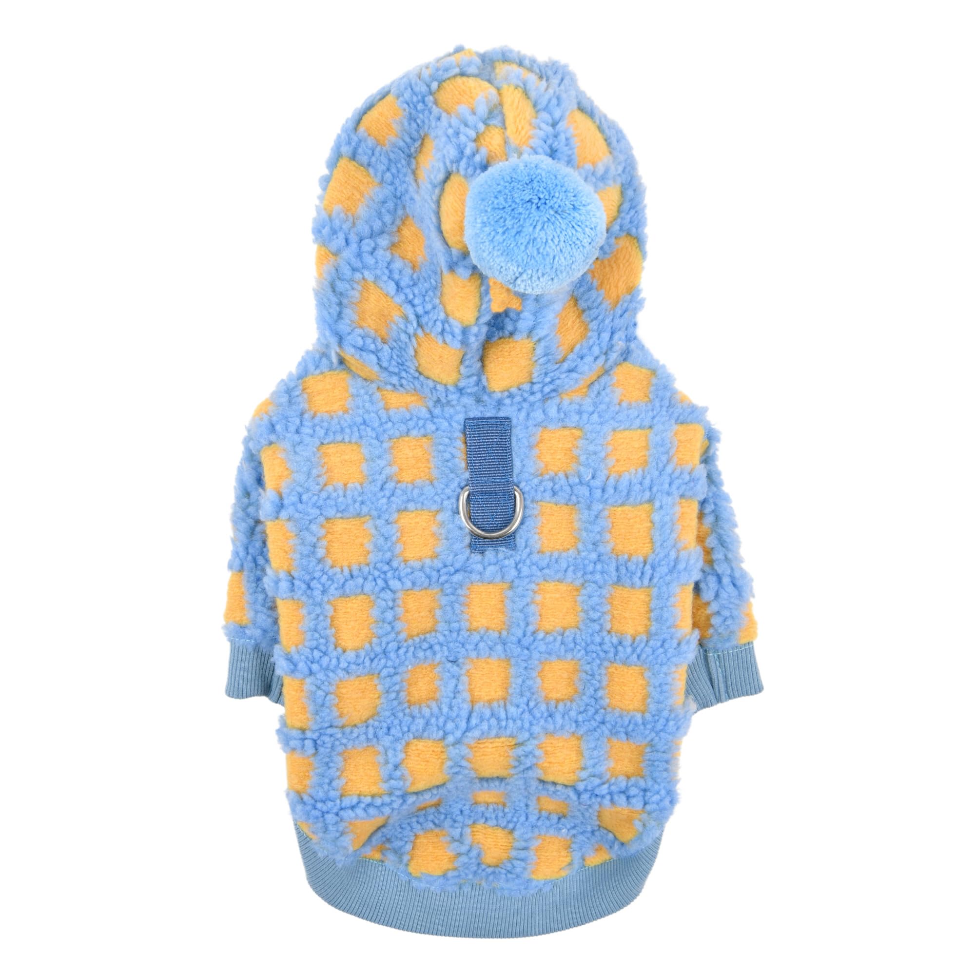 PUPPIA Stefan Winter Hoodie Warm Cozy Fashionable for Small Dogs, Blue, X-Large