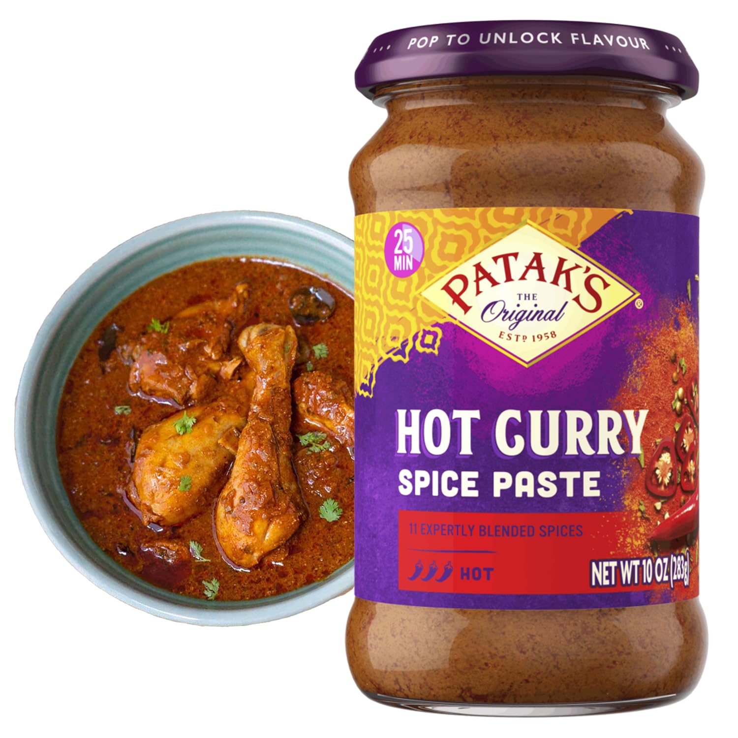 Amazon.com : Patak's Hot Curry Spice Paste - Hot Indian Cooking