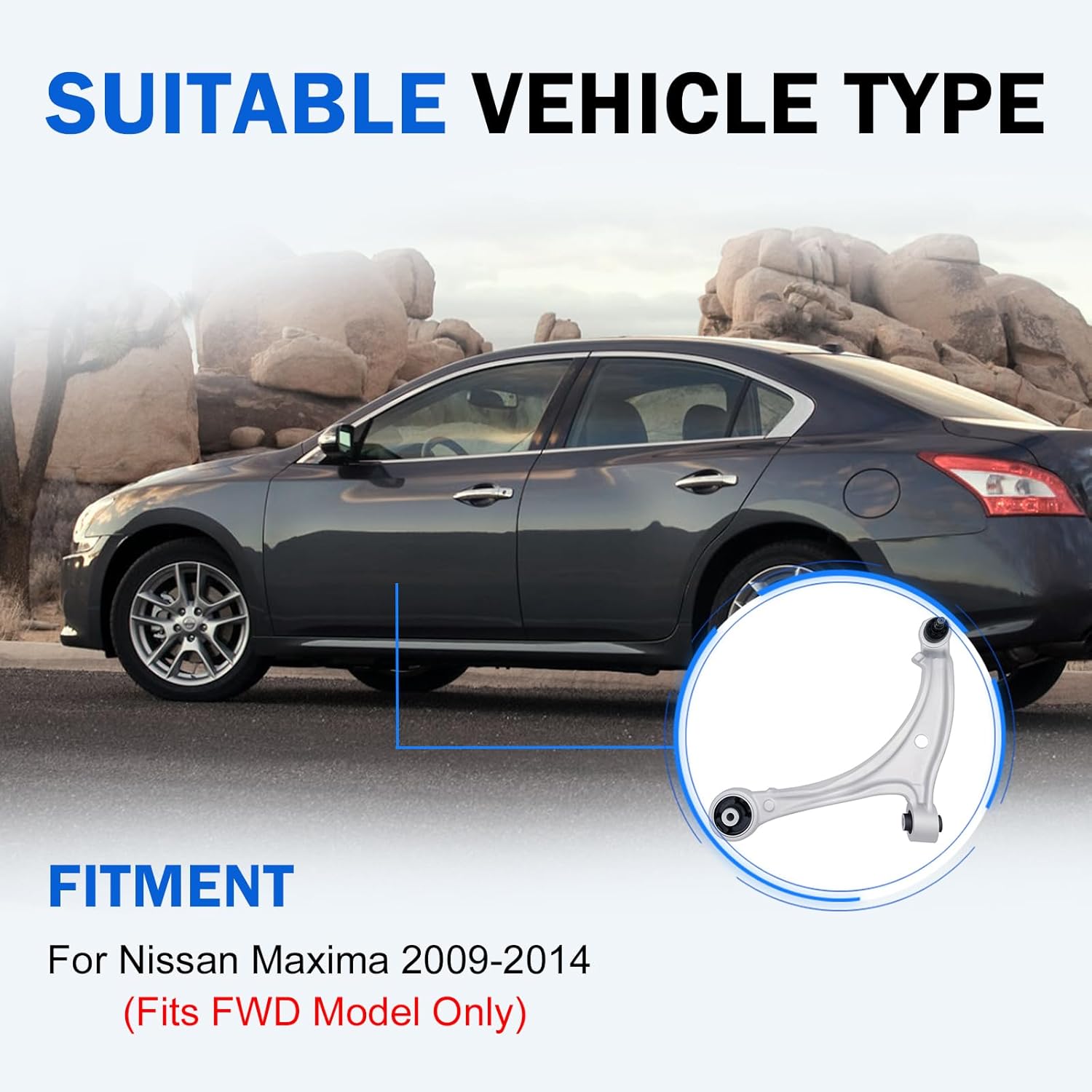 Front Lower Control Arms for Nissan Maxima 2009-2014, 2pcs Front Suspension Kit with Ball Joint OEM# K622054 K622059