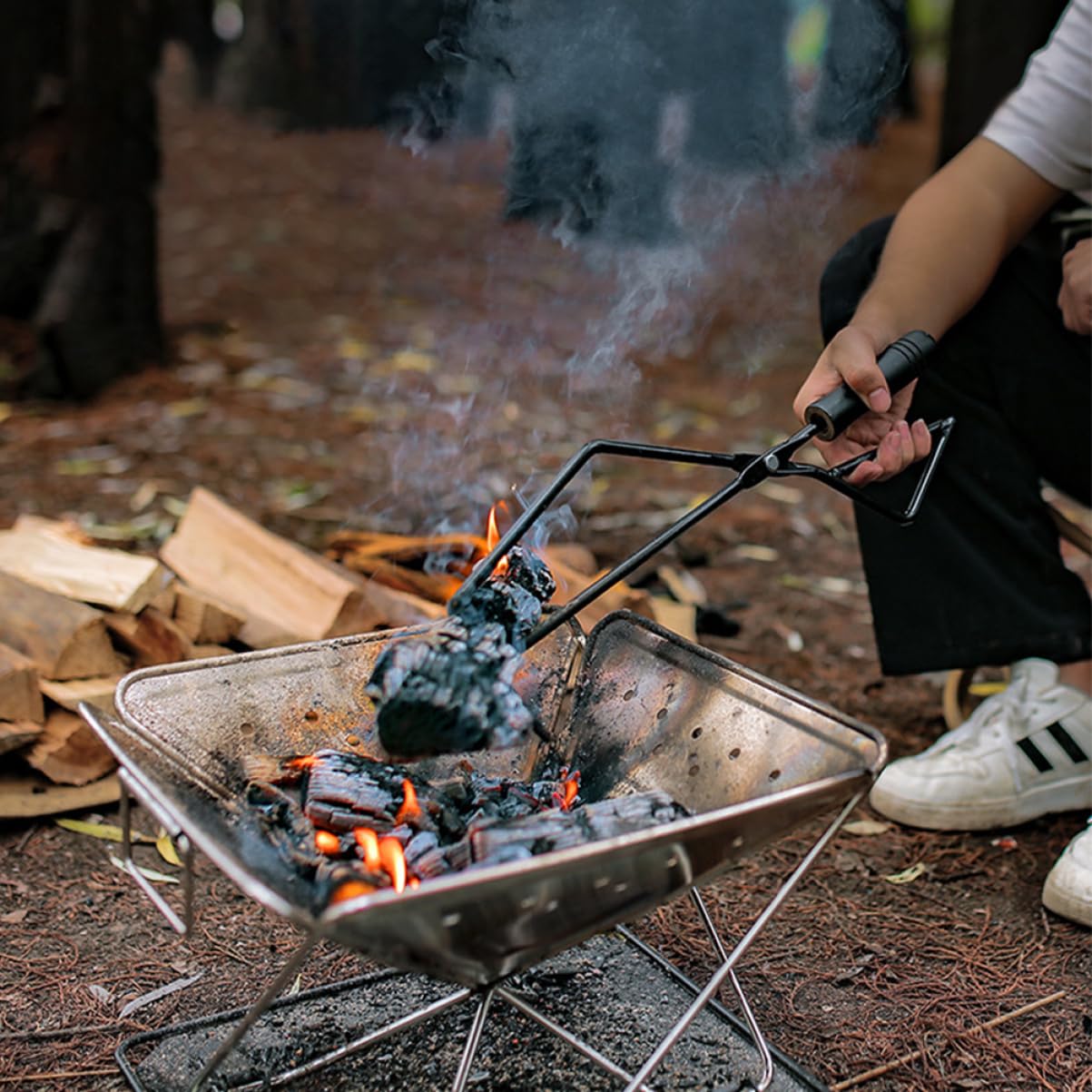 Pinza per Carbone da Barbecue e Focolare con Manico in Legno