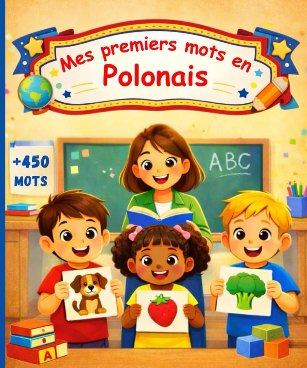 Mes premiers mots en Polonais: Mon imagier bilingue français–polonais – Dictionnaire illustré et coloré pour enfants et débutants, 450 mots pour apprendre le polonais.