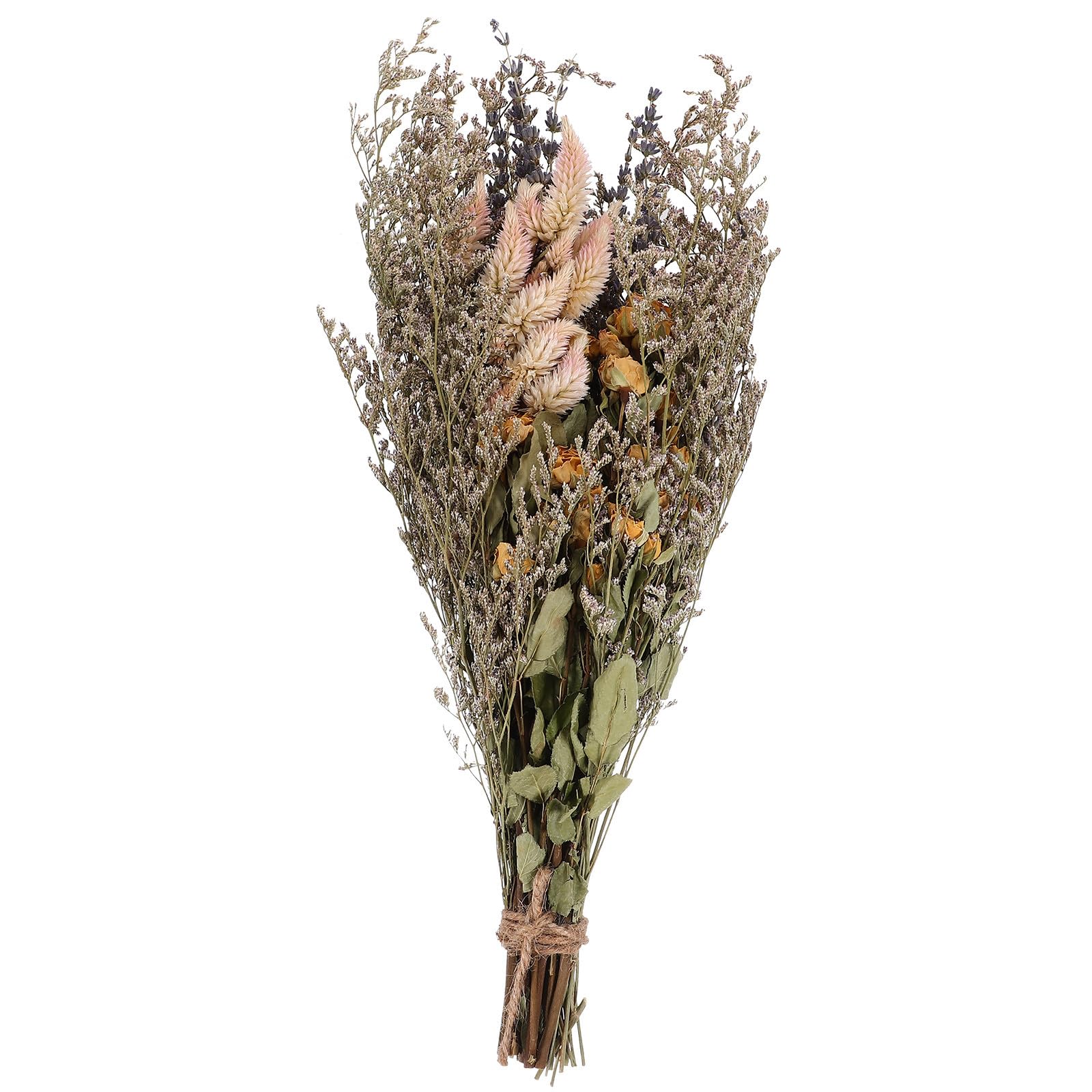 Ramo Vintage de Rosas Secas y Lavanda, Manojo Ligero para Decoración de Shower y Eventos, Accesorio Natural de Flores Preservadas para Jarrones