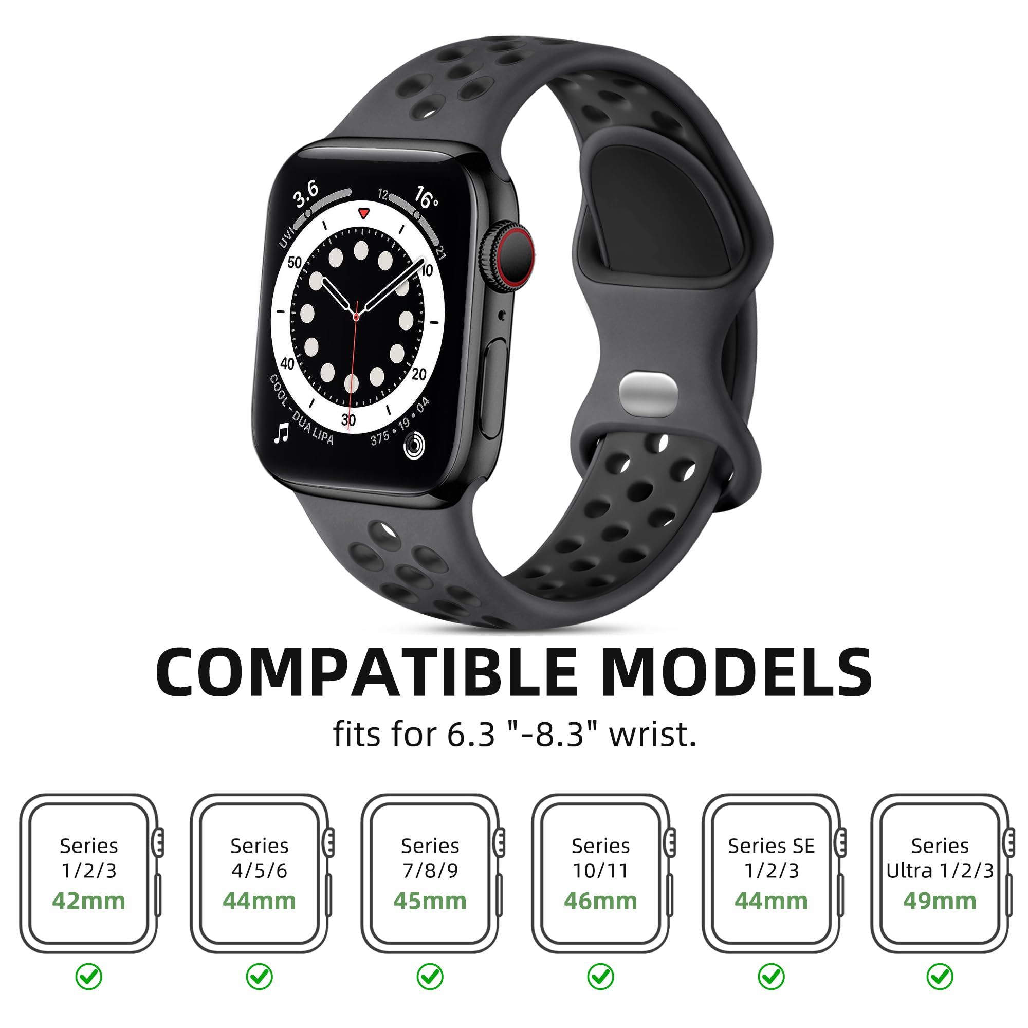 Lerobo Sport Band for Apple Watch Bands 44mm 45mm 46mm 42mm 49mm Men Women — Amazon image 6