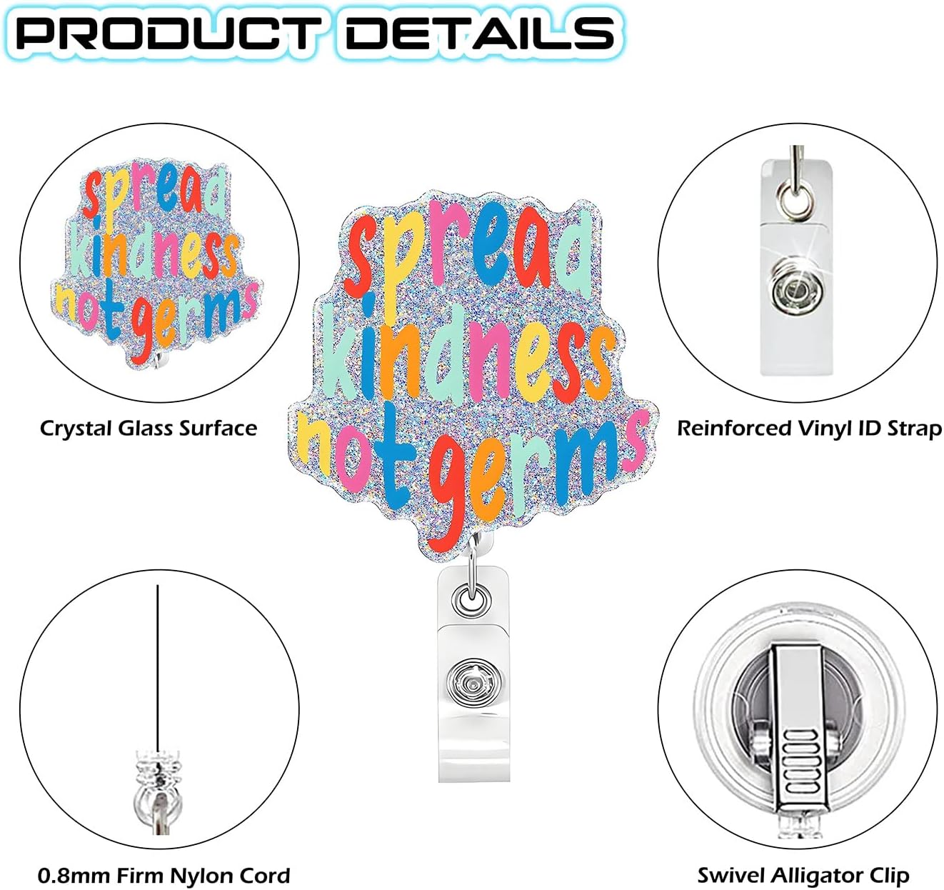 Funny Nurse Badge Reel 30Pcs Retractable Name ID Holder Clip Badge Holder for Doctor Medical Assistant Coworker Work Accessories Bulk Gifts (General Style 30Pcs)
