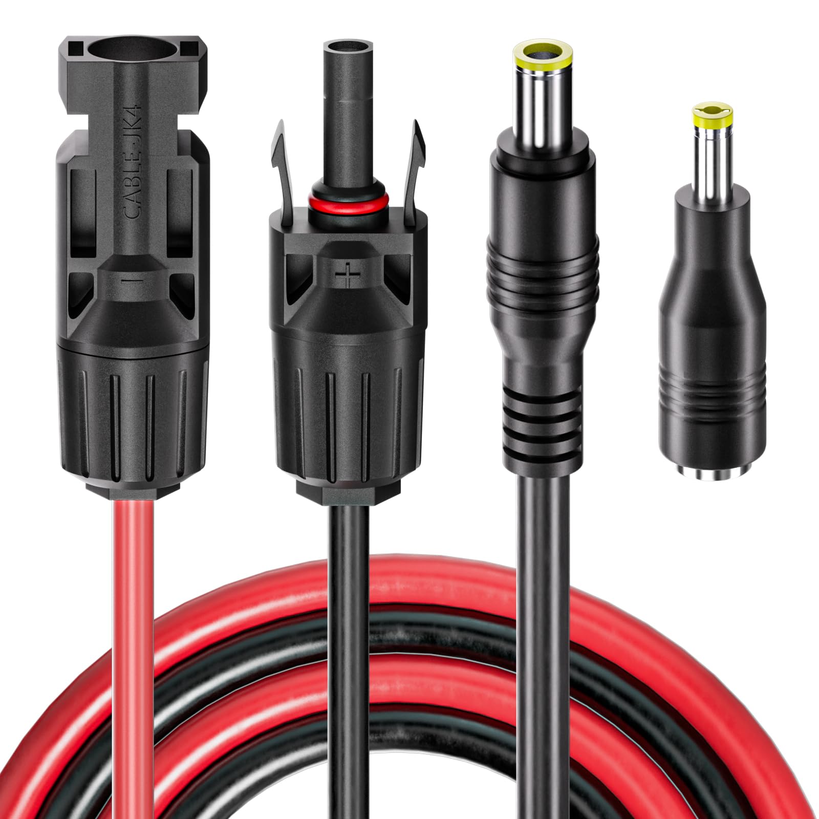 Goupchn Solar Panel Connector to DC 8mm Adapter Extension Cable 16 AWG with DC 5.5mmx2.5mm Adapter for GZ Portable Backup Power Station, Solar Generators 6.23ft