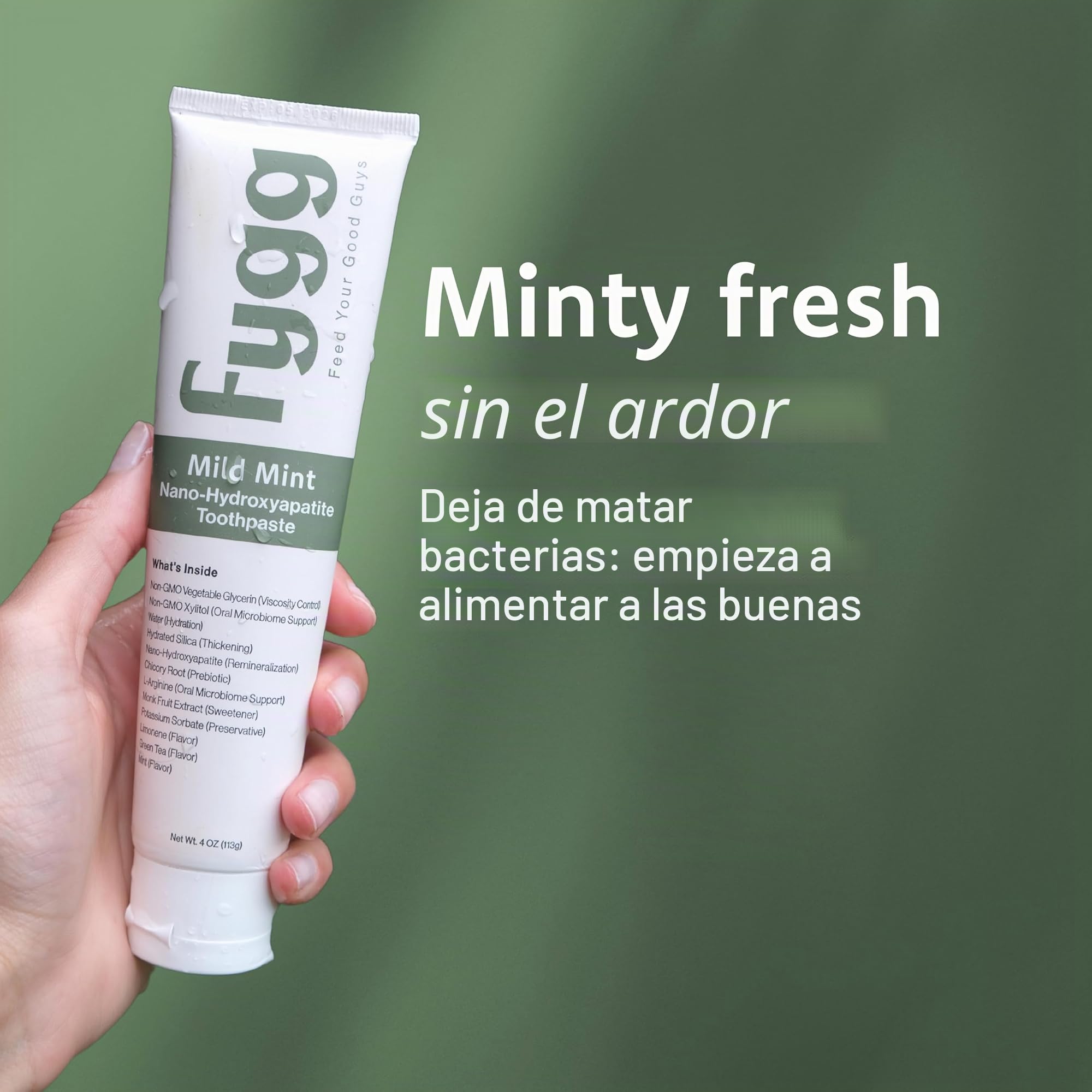 fygg fygg Pasta de dientes sin flúor, nano-hidroxiapa (menta blanda), recomendada por dentista para Remeral