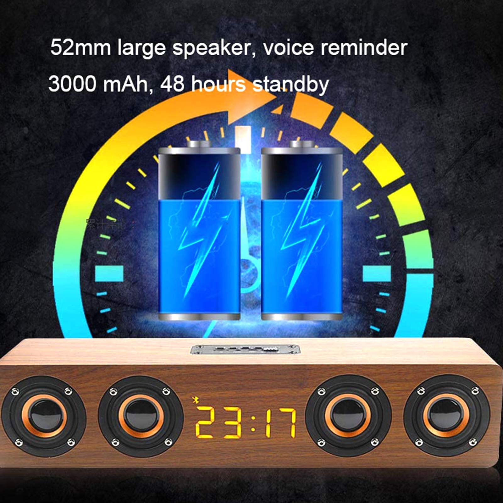 Soundbar per TV, Mini Soundbar Portatile Altoparlanti Wireless 2.0 Bluetooth 4.2 Sound Bar, modalità Surround 3D, per Computer, Laptop, TV, Tablet e Smartphone,Marrone The New