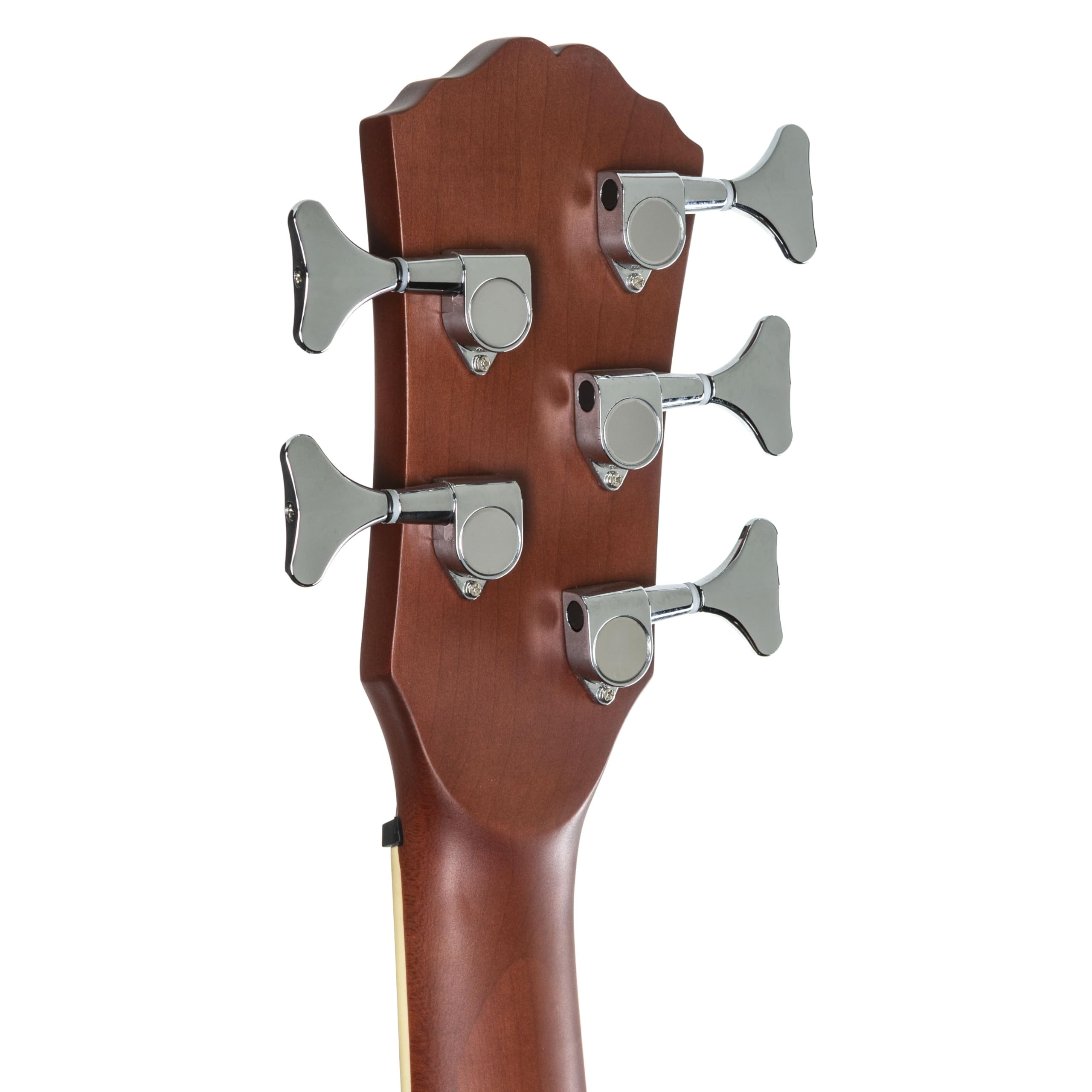 5-Saiter Akustikbass Jumbo Natural, Fichtendecke, Mahagoni-Korpus, Ahornhals, Tonabnehmer, 34" Longscale, Cutaway, Matt-Finish, Integriertes Stimmgerät