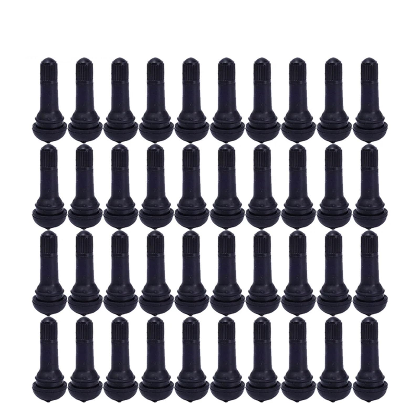 Dymkie Black-40Pcs Black Tubeless Car Wheel Tire Valve Stems With Caps Snap In Type Rubber Stem Cover Accessories(Black-40Pcs)