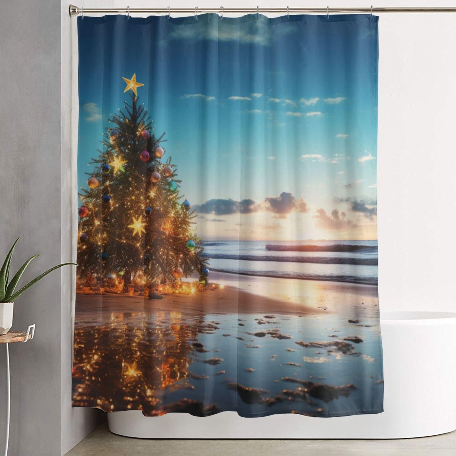 Rideau de douche style ferme rustique pour une décoration de salle de bain chaleureuse