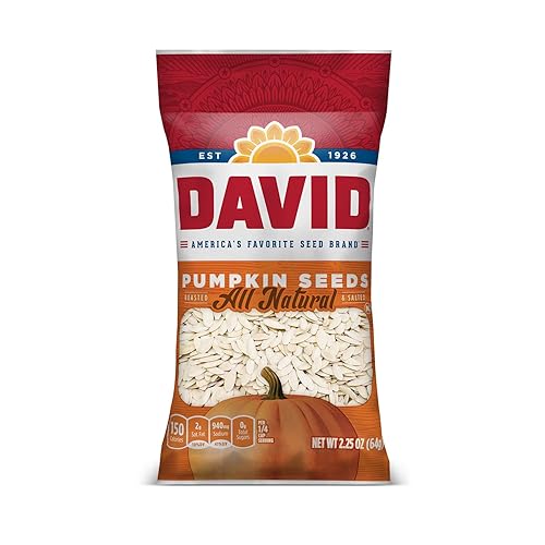 DAVID SEEDS Semillas de calabaza tostadas y saladas, 2.25 onzas, paquete de 12