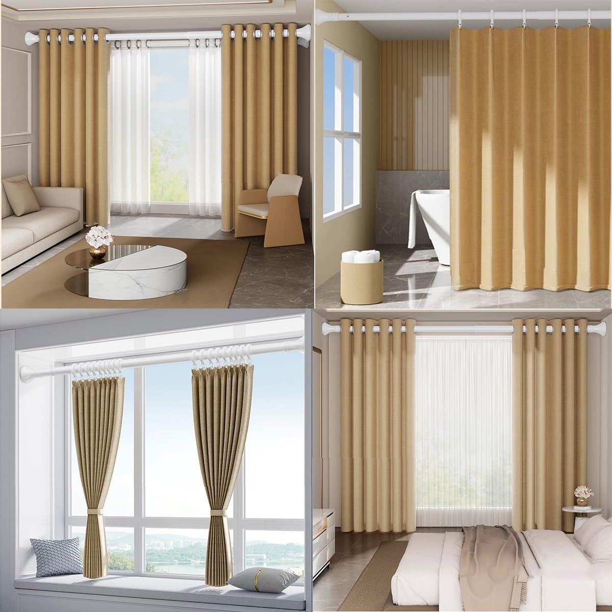 Asta espandibile, 40-500cm, senza trapano, diametro 3m, montaggio per armadio, bagno, finestra - viola, lunghezza 210-300cm
