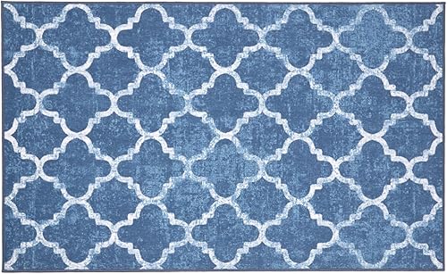 Miniatura 9 de ILANGO Alfombra de área para sala de estar, dormitorio, 5 x 7 pies, antideslizante, lavable para comedor, alfombras modernas de alto tráfico fácil