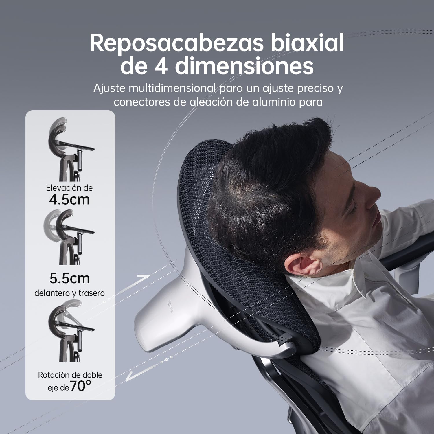 Hbada E3 Ultra - Silla de Oficina ergonómica Premium con Soporte Lumbar dinámico 3 Zonas, reposabrazos giratorios 360° y cabecera Ajustable 4D (Negro)