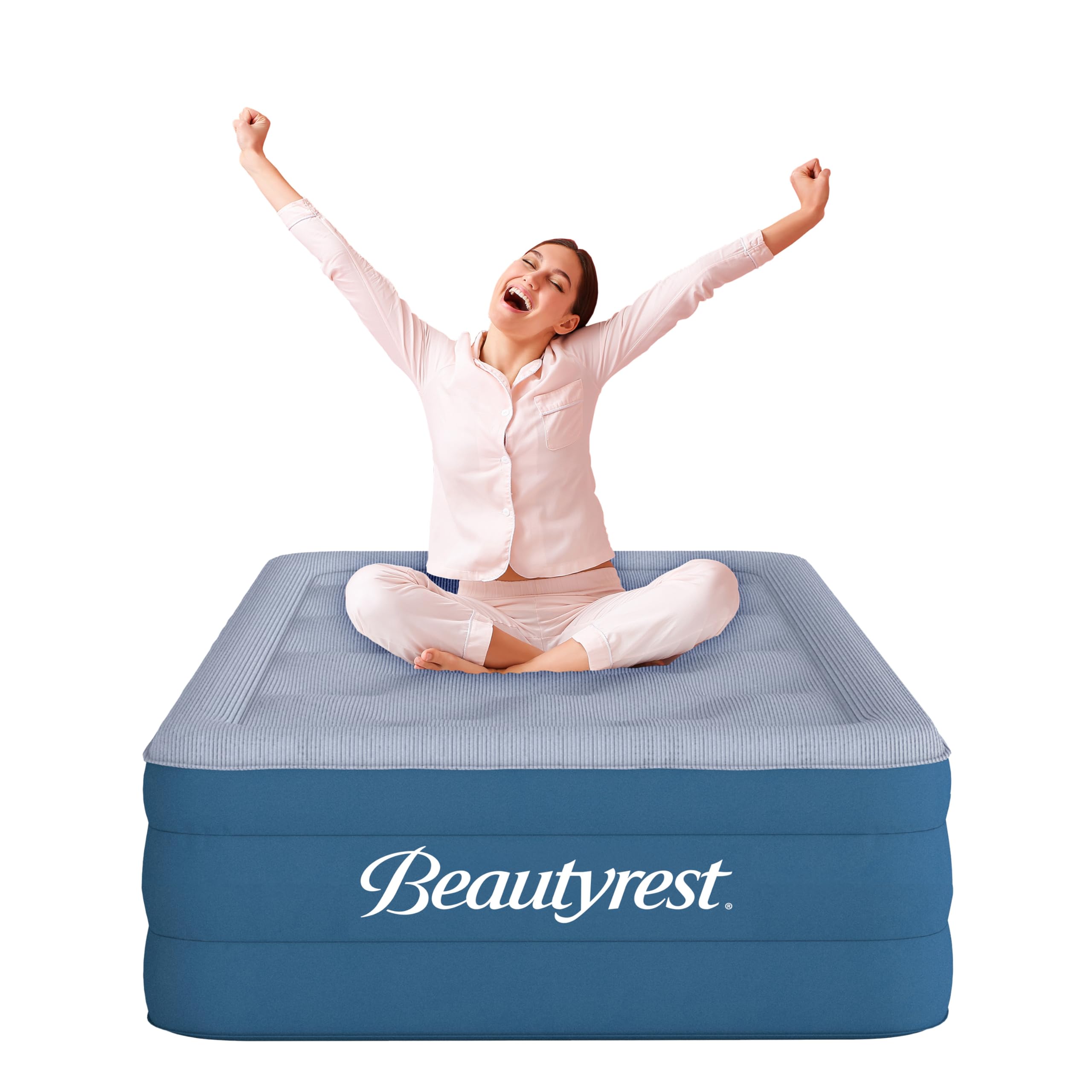 Beautyrest Comfort Plus Air Bed Mattress with Built-in Pump and Plush Cooling Topper, 17" Twin