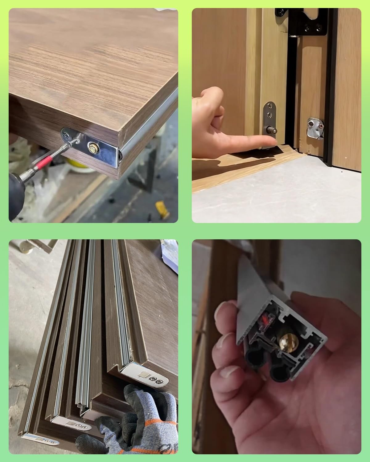 Bas de Porte Automatique Bas de Porte Automatique (épaisseur 1 mm, 50 76 102 130 cm), Joint de Bas de Porte à Encastrer avec Insert en Néoprène