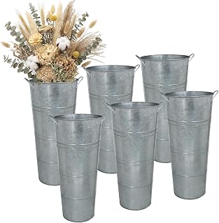 vensovo 15-inch tall metal flower bucket vases