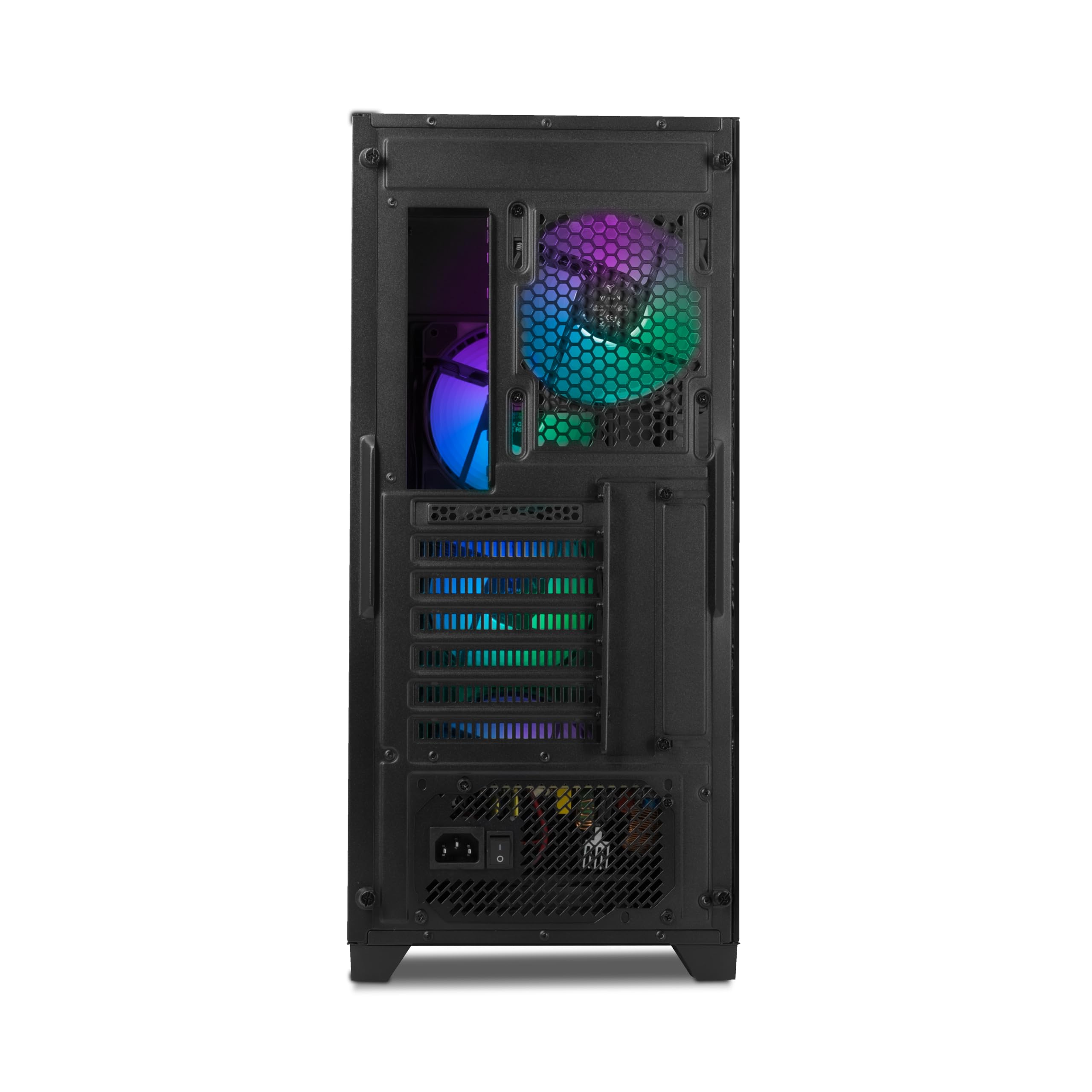 YEYIAN Phoenix Gamer PC Case | Mid Tower | ATX, M-ATX, ITX | Pannello Frontale Indirizzabile | Pannello Maglia di Ferro | 4 Ventole ARGB PWM | 3 Anteriori 1 Posteriore 120mm | CPU 170mm | GPU 400mm