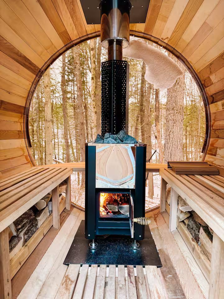 AURGOD 4-Person Panoramic Wood Burning Sauna