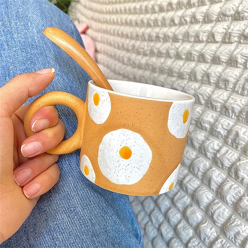 Cute Life Egg Ceramic Coffee Cup Mug Kitchen Breakfast Drinking Milk Tea Couple Gifts(D)