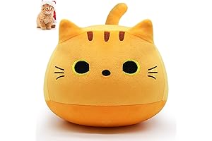 9" Kawaii Yellow Fat Cat Plush Pillow Toy, Perfect for Cat Nap and Poppy Playtime