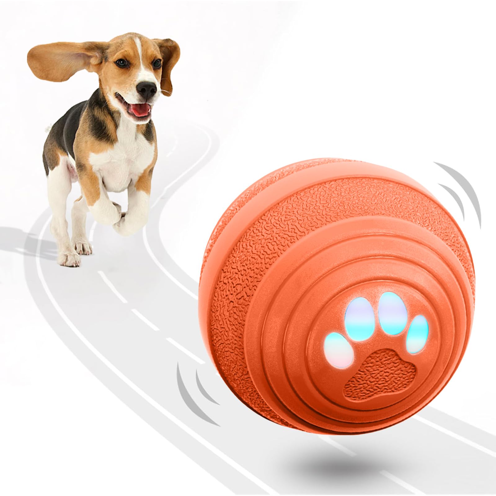 Osinaga Interactive Dog Ball - Smart Toy for Small and Medium Dogs, Automatic Moving Ball, Rotating & Bouncing, Durable TPU+PC Shell, Toys That Keep Dogs Busy, for Dog (Orange)