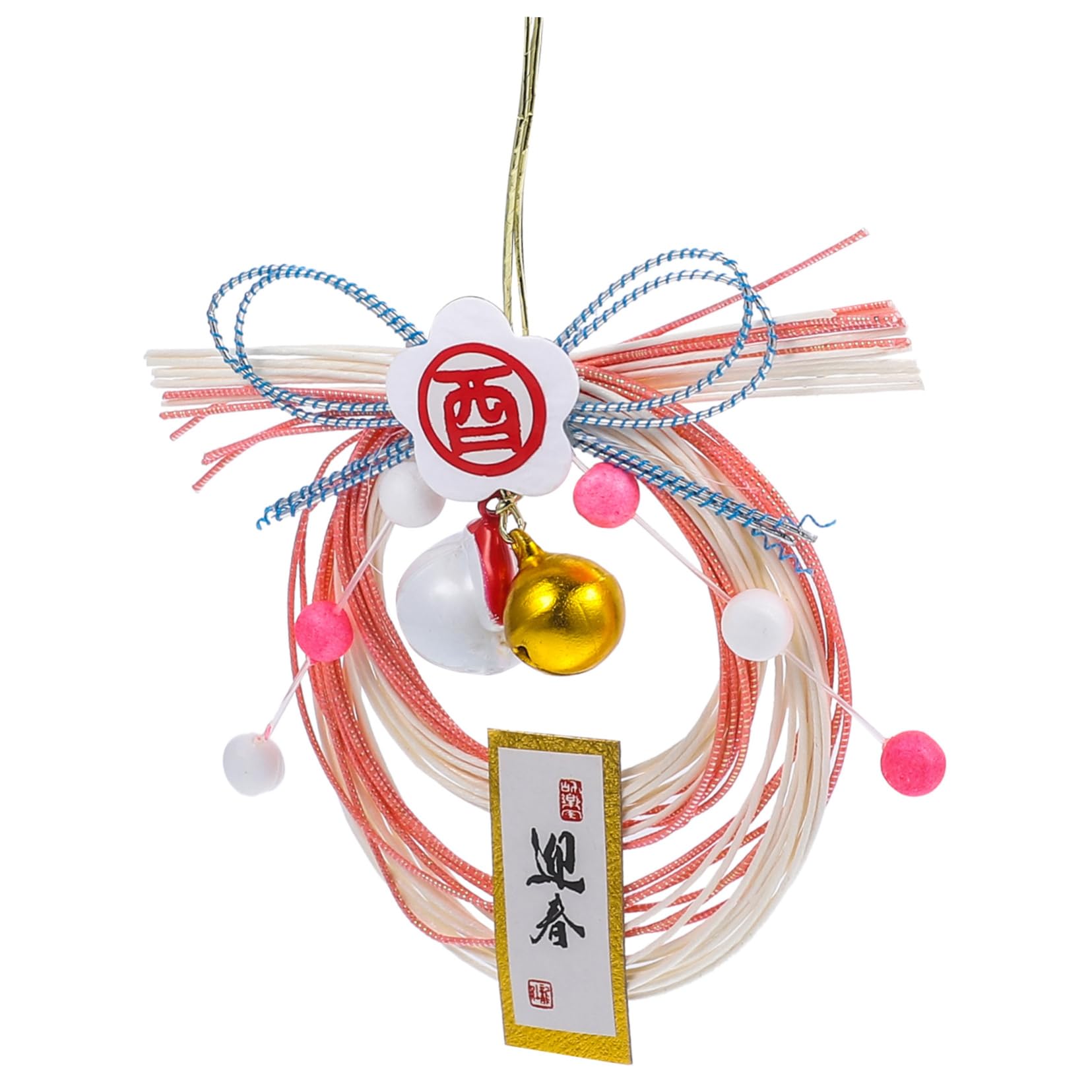 ABOOFAN 5St Anhängerdekoration aus Stroh hängende Segensverzierung hängender Strohkranz als Ornament Dekoration Wohnkultur Girlande Japanischer gewebter Kranz Verzierung Kabel