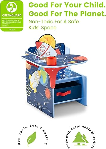 Miniatura 3 de Delta Children Space Adventures - Escritorio con silla y compartimento de almacenamiento, para artes y manualidades, merienda, educación en casa,
