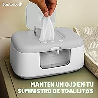 Vista 7 de Jool Baby TinyBums - Calentador y dispensador de toallitas para bebés con luz LED cambiante e interruptor de encendido/apagado (gris)