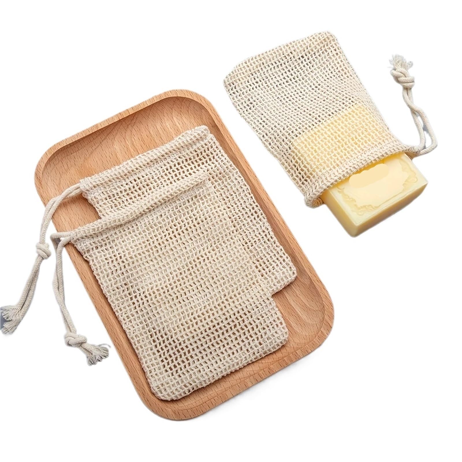 Zhsoao One Color 30Pcs Cotton Soap Saver Bag For Bath & Shower