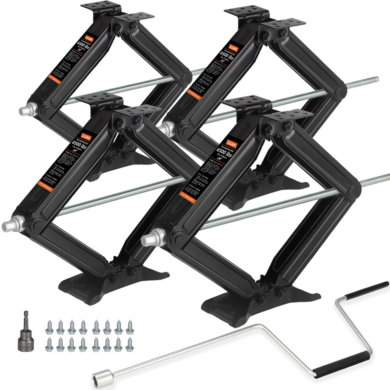Photo 1 of OULEME 6500 lbs RV Camper Scissor Jack, 24" Trailer Leveling Stabilizer 4PK