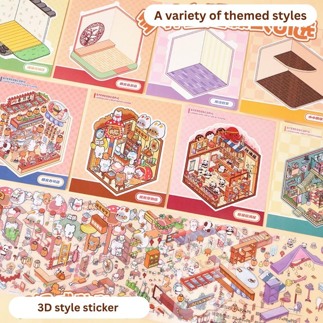 Kids Sticker Activity Book - 3D Cartoon Fun! -7