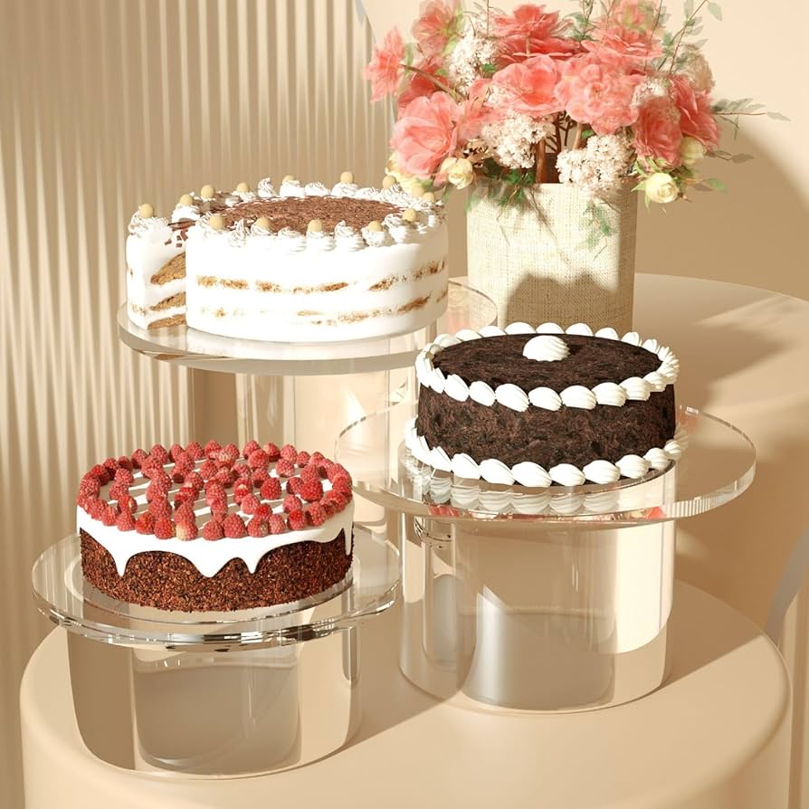 Amazon｜ケーキプレート 透明アクリル 6in 8in 12in ケーキ