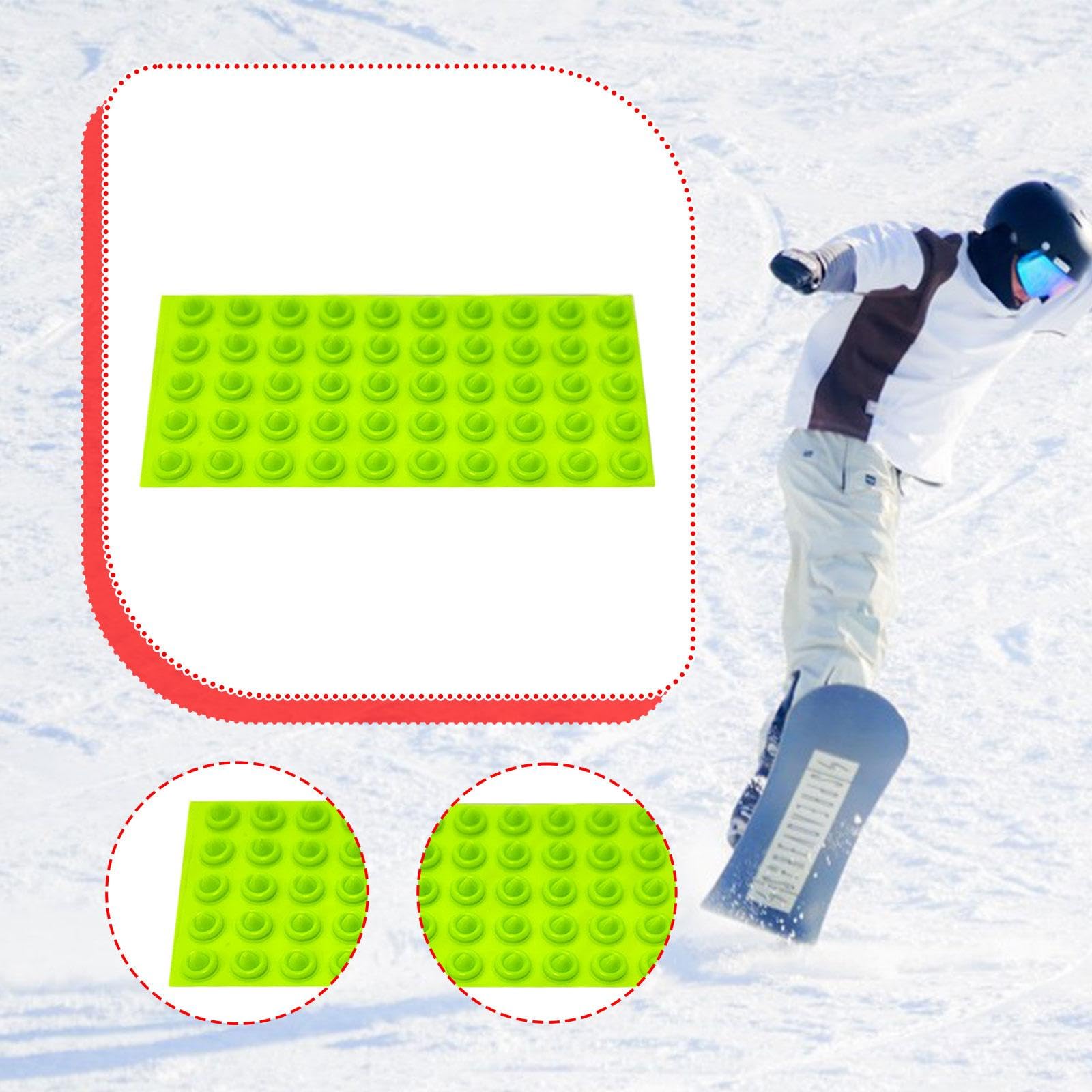Yiju Snowboard Stomp Pads Snowboarding Accessories, Easy to Install, Provides Grip, Skiing Lightweight Anti Skidding Studs, Green