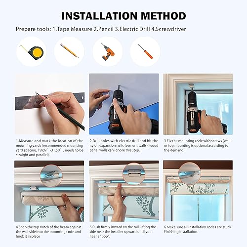 Miniatura 6 de Persianas de ventana inalámbricas con filtro de luz para puertas corredizas de cristal, hogar, cocina, oficina, interior, persianas enrollables para