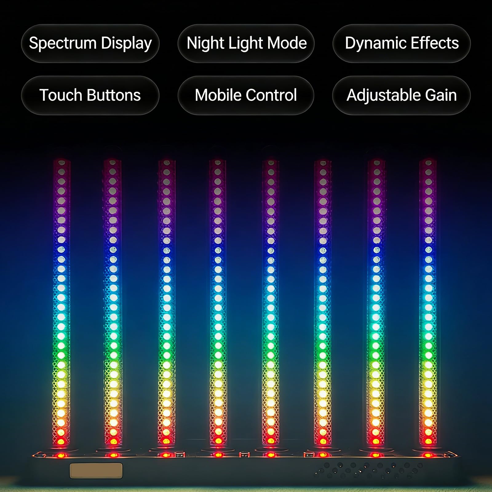 Display a LED con spettro musicale, luce dinamica con ingresso AUX da 3,5 mm, per studio e uso domestico, diversi modelli di luce per un'esperienza sonora visiva