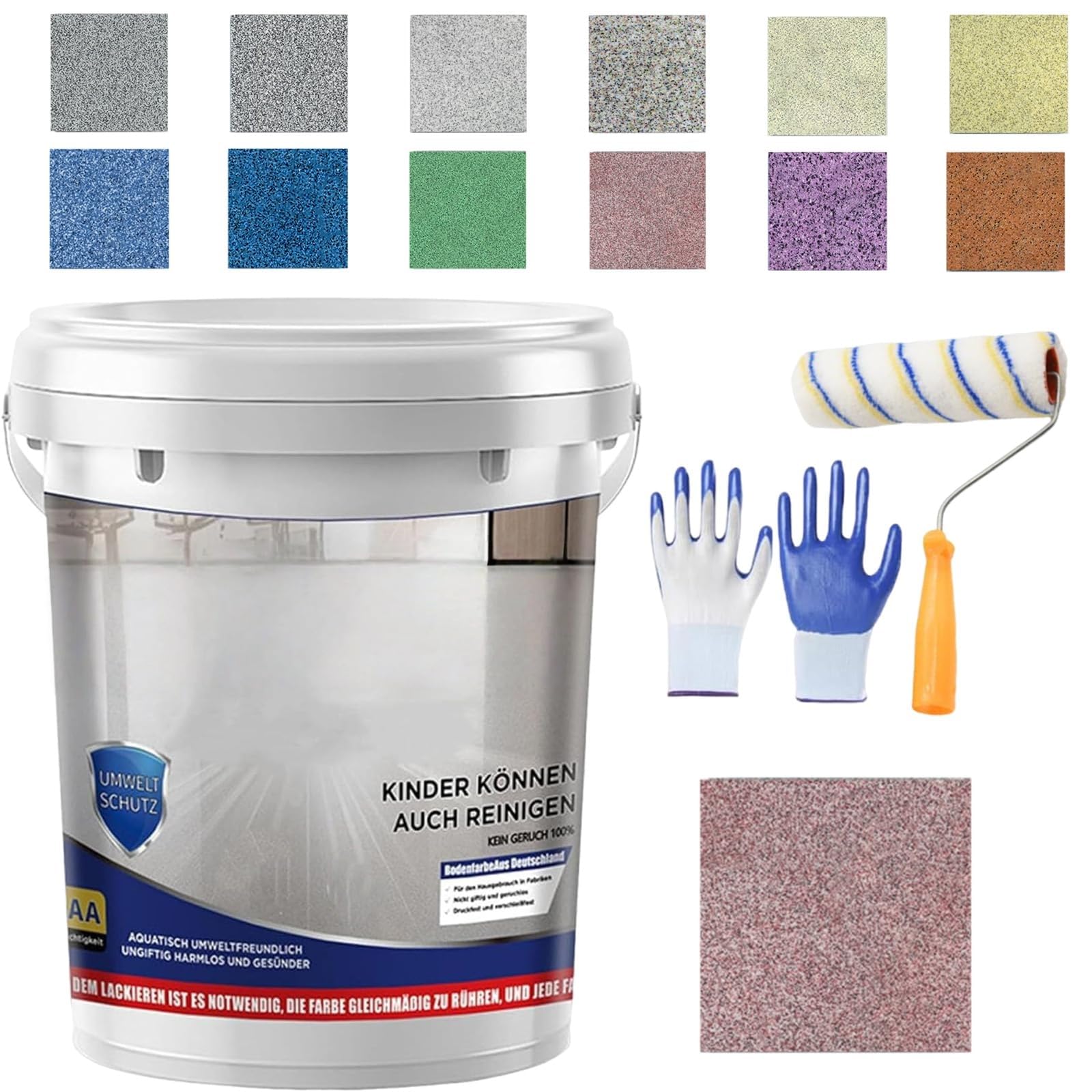 Upgrade Epoxy Coloured Sand Floor Paint, Louis Forest Epoxy Floor Paint for concrete, High Gloss Marble Effect Epoxy Floors Coating Self Leveling for Basement, Wood Floors, Garage, Outdoor (1kg