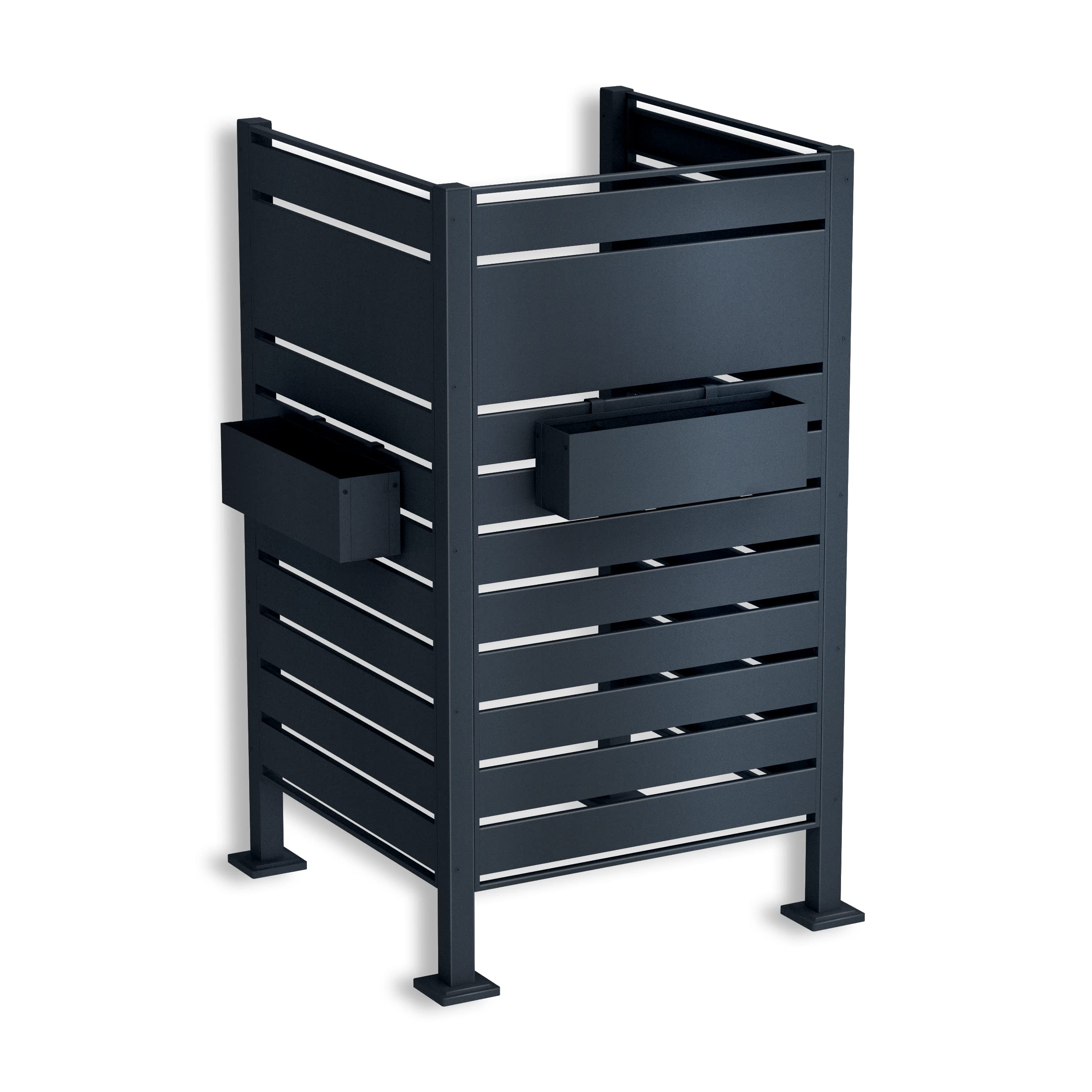 Metzler® Mülltonnenzaun mit Sichtschutz und modularem Design in Anthrazit RAL 7016 – wetterfest, robust und pflegeleicht – für 120l/240l Tonnen – 10 Jahre Ersatzteilverfügbarkeit