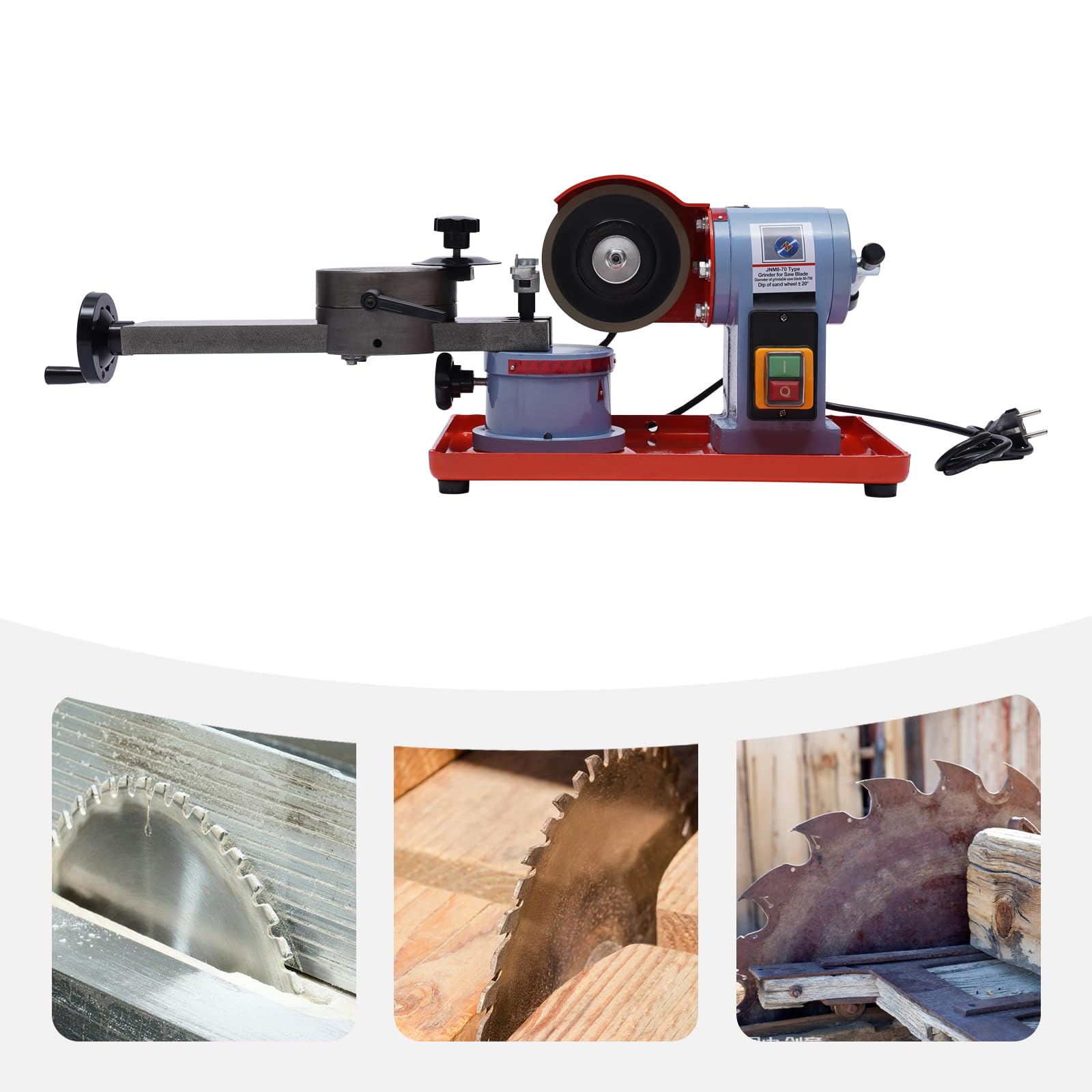 MINRS Ostrzałka do piły tarczowej 250 W, 80-700 mm, do brzeszczotów, do pił z tworzywa sztucznego, drewna, stopu aluminium, 2850 obr./min 220 V