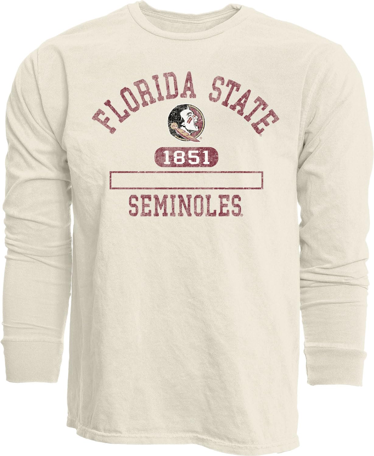 Blue 84 NCAA Officially Licensed Long Sleeve T-Shirt Ivory Dyed Ringspun